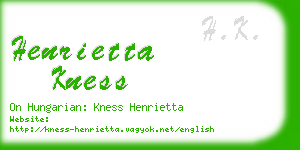 henrietta kness business card